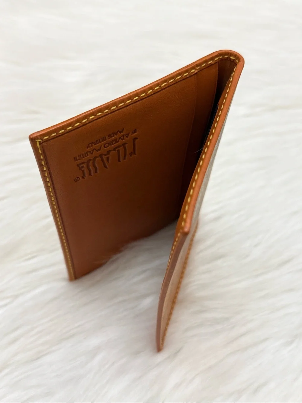 ALVIERO MARTINI - PRIMA CLASSE BROWN TAN PVC LEATHER BIFOLD ID CARD WALLET